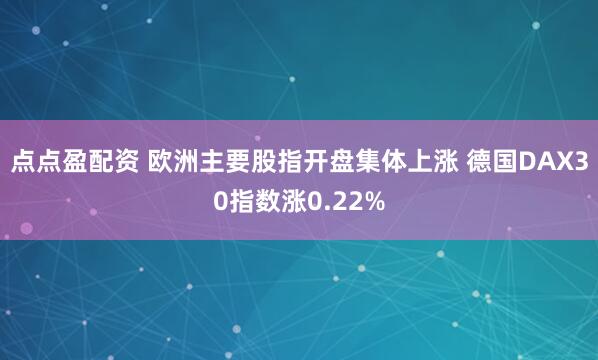 点点盈配资 欧洲主要股指开盘集体上涨 德国DAX30指数涨0.22%